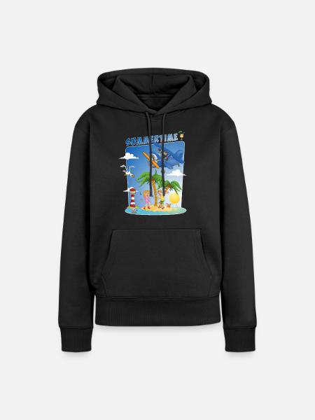 Buntes und fröhliches Sommerbild - Frauen Premium Bio Hoodie - Schwarz