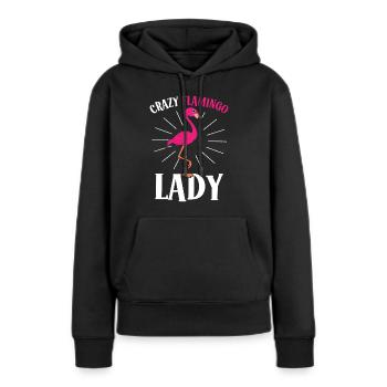 Crazy Flamingo Lady Crazy Lady - Sweat à capuche Premium bio Femme - noir - Devant - Julia (174cm)