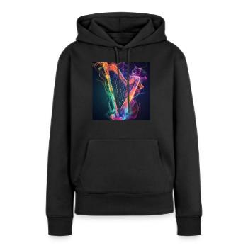 Harpe - Sweat à capuche Premium bio Femme - noir - Devant - Julia (174cm)