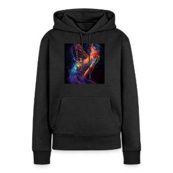 Harpe - Sweat à capuche Premium bio Femme - noir - Devant - Julia (174cm)