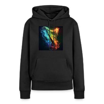 Harpe - Sweat à capuche Premium bio Femme - noir - Devant - Julia (174cm)