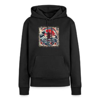 Traditionelle Japanische Pagode, - Frauen Premium Bio Hoodie - Schwarz - Vorne - Julia (174cm)