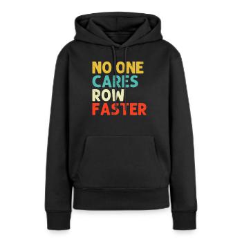 Personne ne s’en soucie Aviron Barreur Rameur rétro - Sweat à capuche Premium bio Femme - noir - Devant - Julia (174cm)