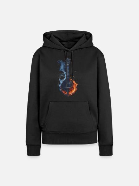 Banjo - Frauen Premium Bio Hoodie - Schwarz