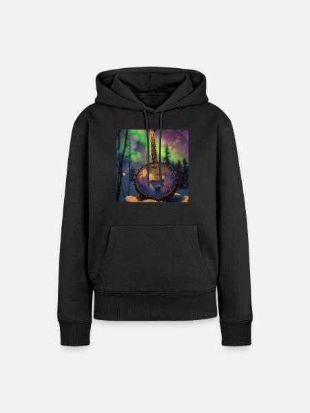 Banjo - Frauen Premium Bio Hoodie - Schwarz