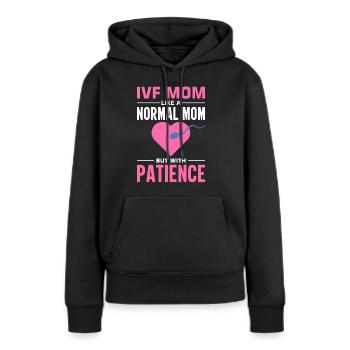 FIV fécondation vitro - Sweat à capuche Premium bio Femme - noir - Devant - Julia (174cm)