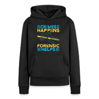 Sciences médico-légales Crimes majeurs Criminalistique - Sweat à capuche Premium bio Femme - noir - Devant - Julia (174cm)