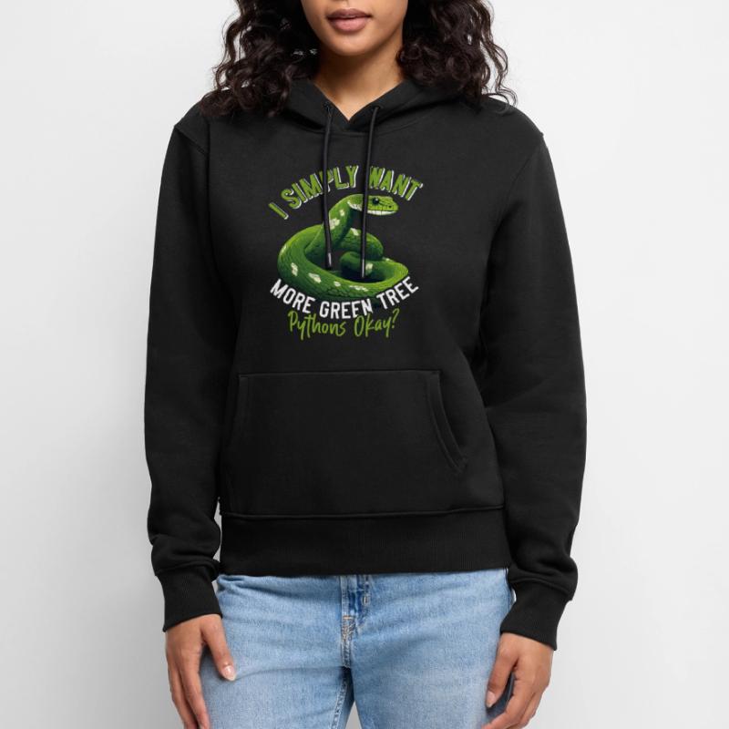 Python arborescent vert Sweat à capuche Premium bio Femme