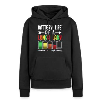 Autonomie de la batterie d’un employé dans le - Sweat à capuche Premium bio Femme - noir - Devant - Julia (174cm)