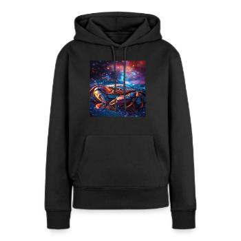 Krabbe - Frauen Premium Bio Hoodie - Schwarz - Vorne - Julia (174cm)
