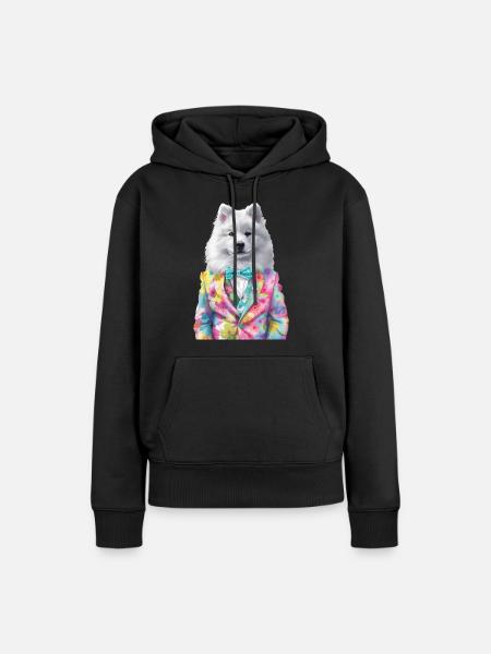 Samojede - Frauen Premium Bio Hoodie - Schwarz