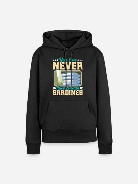 Sardinen, Angeln, Fische - Frauen Premium Bio Hoodie - Schwarz