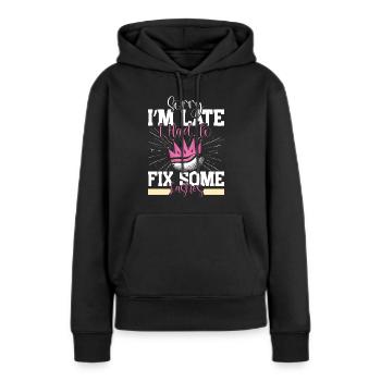 Technologie des cils - Sweat à capuche Premium bio Femme - noir - Devant - Julia (174cm)