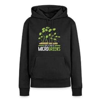 Micro-pousses Micro-pousses - Sweat à capuche Premium bio Femme - noir - Devant - Julia (174cm)