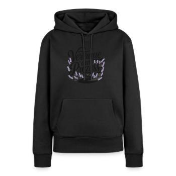 Vertraue dem Prozess für einen Optimisten - Frauen Premium Bio Hoodie - Schwarz - Vorne - Julia (174cm)