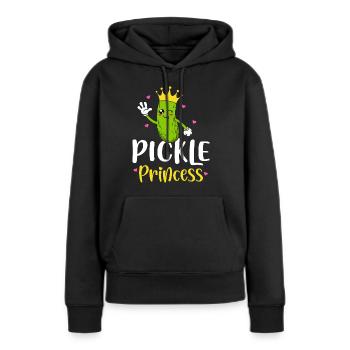 Concombre Princesse Drôle Concombre Fille Concombre - Sweat à capuche Premium bio Femme - noir - Devant - Julia (174cm)