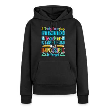 Enseignant d’intervention, Spécialiste de l’intervention - Sweat à capuche Premium bio Femme - noir - Devant - Julia (174cm)