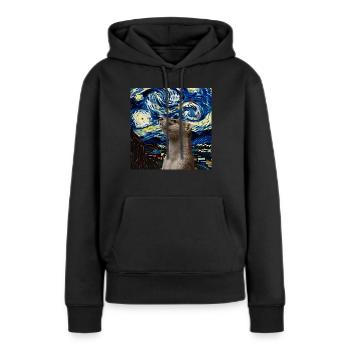 Wiesel - Frauen Premium Bio Hoodie - Schwarz - Vorne - Julia (174cm)