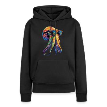 Tintenfisch - Frauen Premium Bio Hoodie - Schwarz - Vorne - Julia (174cm)