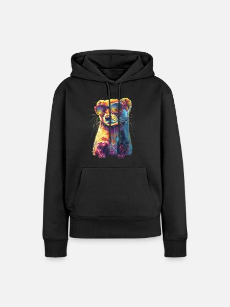 Wiesel - Frauen Premium Bio Hoodie - Schwarz