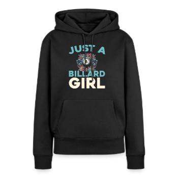 Billard, juste une fille de billard - Sweat à capuche Premium bio Femme - noir - Devant - Julia (174cm)