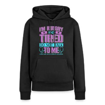 Contrôle des infections chez les soignants - Sweat à capuche Premium bio Femme - noir - Devant - Julia (174cm)