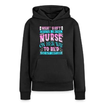Contrôle des infections chez les soignants - Sweat à capuche Premium bio Femme - noir - Devant - Julia (174cm)