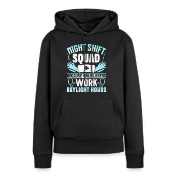 Contrôle des infections chez les soignants - Sweat à capuche Premium bio Femme - noir - Devant - Julia (174cm)