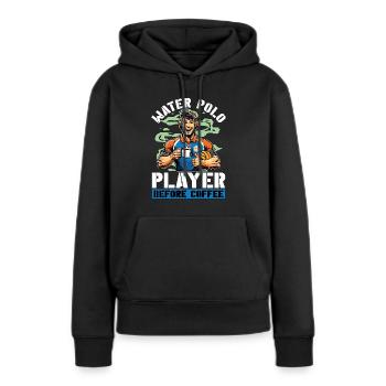 Joueur de water-polo avant d’amer de café pour les sports d’équipe - Sweat à capuche Premium bio Femme - noir - Devant - Julia (174cm)