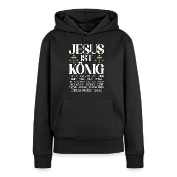 Service d’adoration des croyants catholiques chrétiens de Jésus - Sweat à capuche Premium bio Femme - noir - Devant - Julia (174cm)