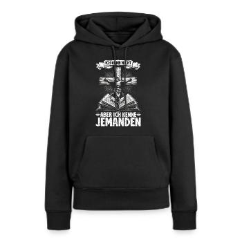 Service d’adoration des croyants catholiques chrétiens de Jésus - Sweat à capuche Premium bio Femme - noir - Devant - Julia (174cm)