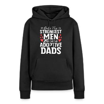 Seulement les hommes les plus forts Drôle Adoption Papa Gotcha - Sweat à capuche Premium bio Femme - noir - Devant - Julia (174cm)