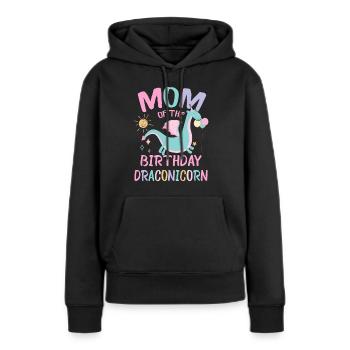 Maman de la fête de famille Dracon - Sweat à capuche Premium bio Femme - noir - Devant - Julia (174cm)