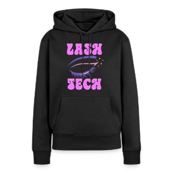 Artiste cils Lash Tech - Sweat à capuche Premium bio Femme - noir - Devant - Julia (174cm)