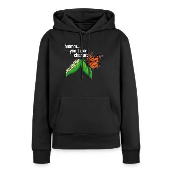 Papillon monarque propriétaire Plants d’asclépiade - Sweat à capuche Premium bio Femme - noir - Devant - Julia (174cm)