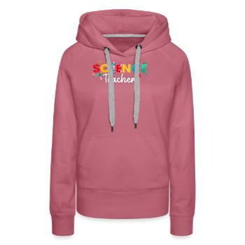 Professeur de sciences Appréciation Scientifique Drôle - Sweat à capuche Premium bio Femme - mauve - Devant - Isabella (175cm)