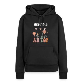 Nanny top boho bohemian flowers nanny gift - Women’s Premium Organic Hoodie - black - Front - Julia (174cm)