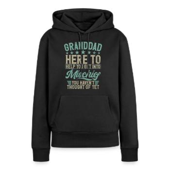 Grand-père Grand-père Pops Grand-parent - Sweat à capuche Premium bio Femme - noir - Devant - Julia (174cm)