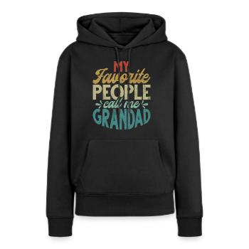 Grand-père Grand-père Pops Grand-parent - Sweat à capuche Premium bio Femme - noir - Devant - Julia (174cm)