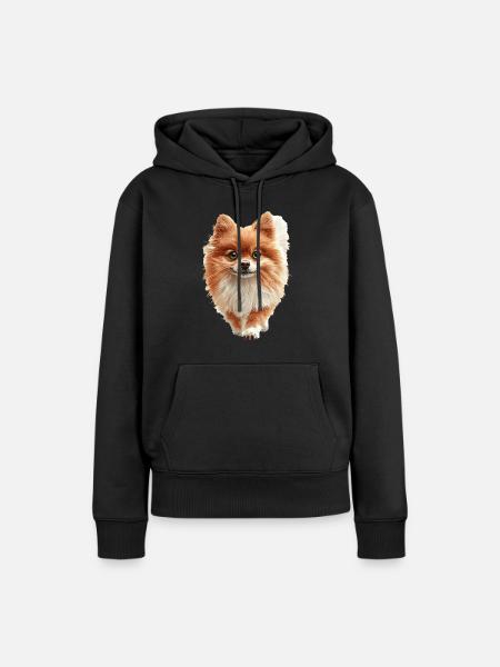 Zwergspitz - Frauen Premium Bio Hoodie - Schwarz