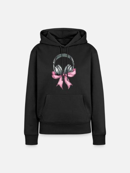 Coquette Bow Tontechniker Tontechniker - Frauen Premium Bio Hoodie - Schwarz