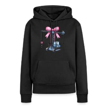 Coquette Arch Grutier Opérateur de grue - Sweat à capuche Premium bio Femme - noir - Devant - Julia (174cm)