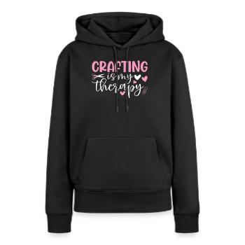 L’artisanat est ma thérapie Artisanat drôle Crochet - Sweat à capuche Premium bio Femme - noir - Devant - Julia (174cm)