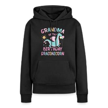 Grand-mère de la fête de famille Dracon - Sweat à capuche Premium bio Femme - noir - Devant - Julia (174cm)