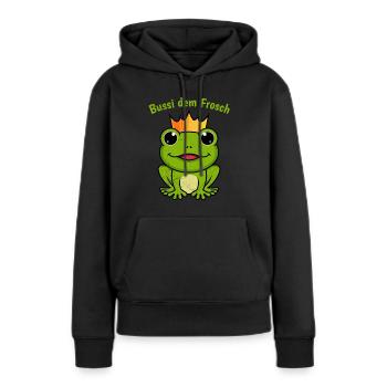 Karneval Party Kostüm BUSSI DEM FROSCH Lustiges - Frauen Premium Bio Hoodie - Schwarz - Vorne - Julia (174cm)