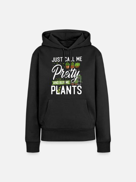 Plant Lover Gardening Girl Just - Frauen Premium Bio Hoodie - Schwarz
