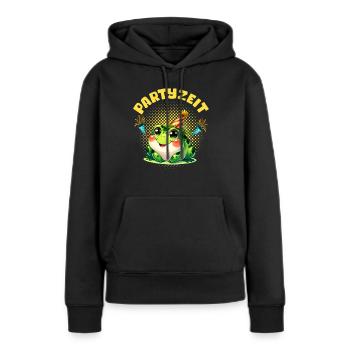 Froschkostüm PARTYZEIT Lustiges Karneval Party - Frauen Premium Bio Hoodie - Schwarz - Vorne - Julia (174cm)