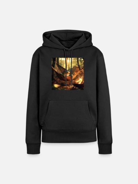 Frosch - Frauen Premium Bio Hoodie - Schwarz