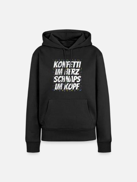 Karneval Party Spruch - Frauen Premium Bio Hoodie - Schwarz