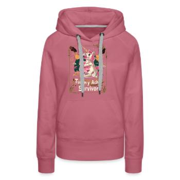 Lustiges Einhorn Meme Bauchschmerzen - Frauen Premium Bio Hoodie - Malve - Vorne - Isabella (175cm)